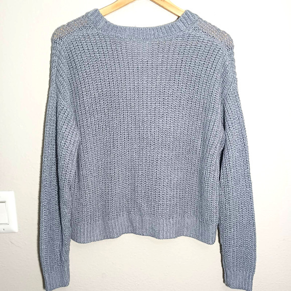 LELIS Knitted V-Neck Button Down Long Sleeve Light Purple Siz S Cardigan Sweater - Picture 2 of 12